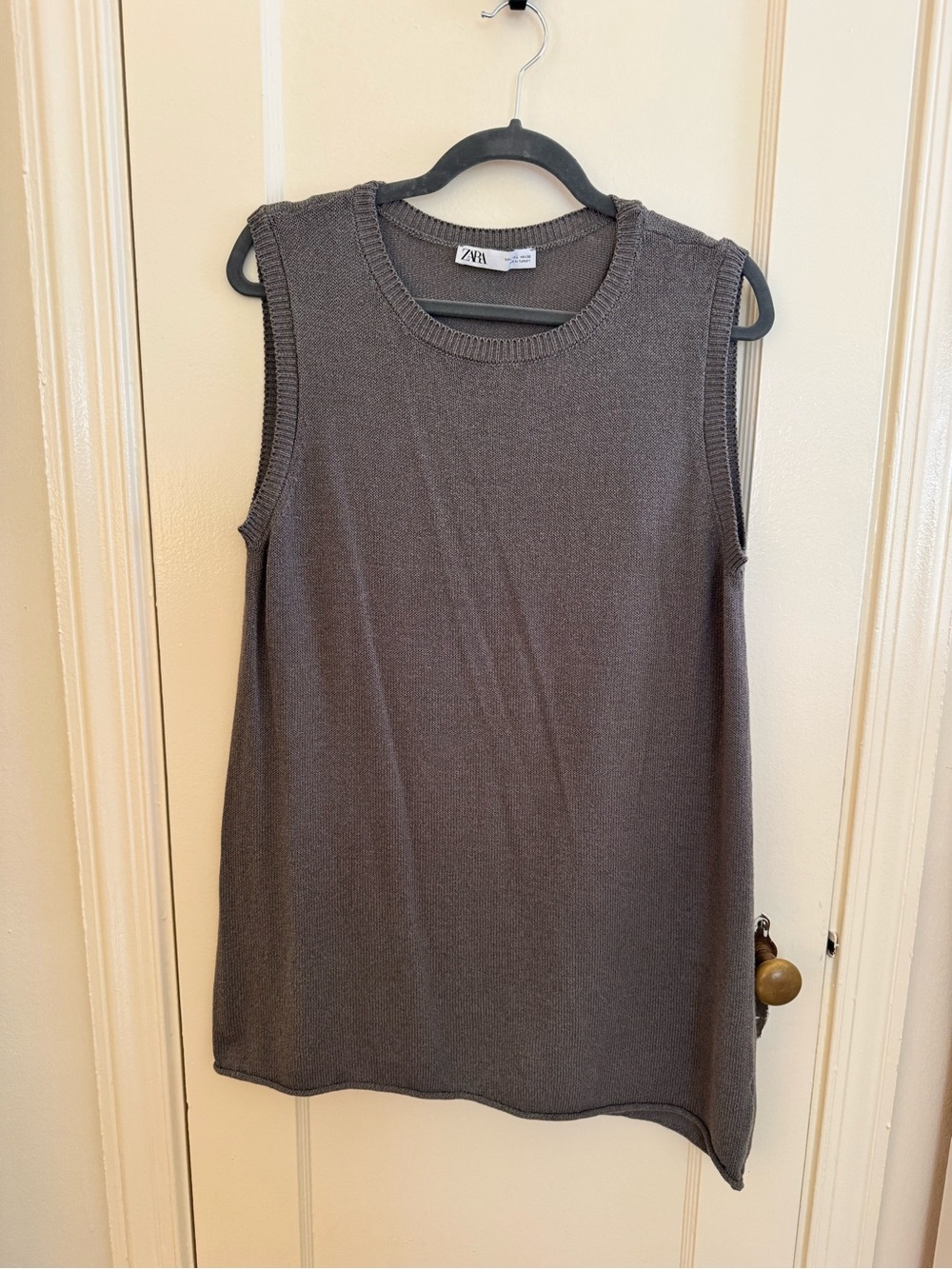 Zara Sleeveless Knit Tank Top - Charcoal